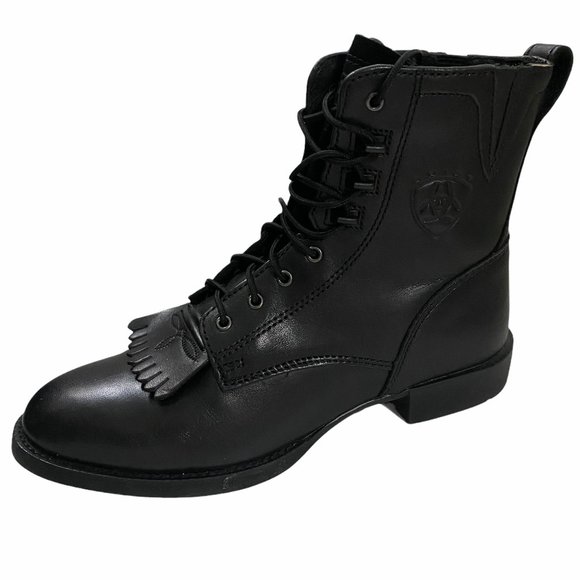 Ariat Heritage Lacer II Black Leather Kiltie Boots - Picture 2 of 11